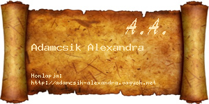 Adamcsik Alexandra névjegykártya