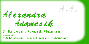 alexandra adamcsik business card